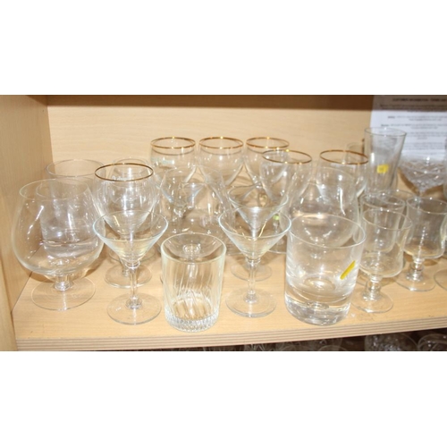 46 - A Stuart art glass part table service, a Waterford bowl (chipped), Dartington drinking glasses, and ... 