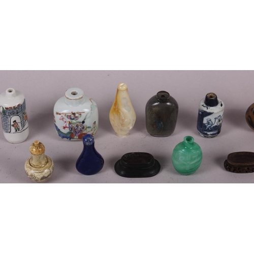 53 - A Canton enamel miniature scent bottle with figure decoration, 2 3/4