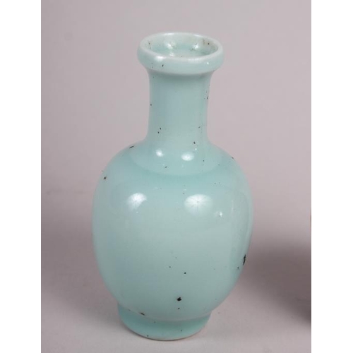 58 - A pale glazed crackle glazed vase, 6 1/2