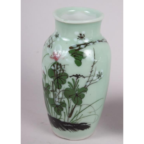 58 - A pale glazed crackle glazed vase, 6 1/2