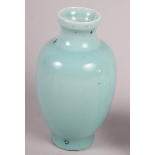 58 - A pale glazed crackle glazed vase, 6 1/2