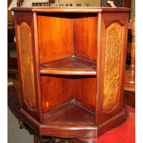 635 - A Chinese burr wood octagonal bookcase table, 26