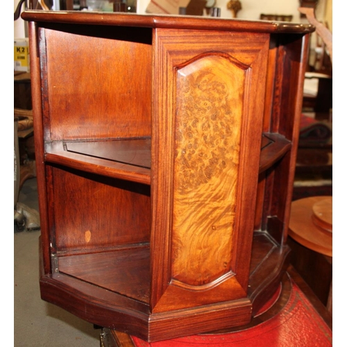 635 - A Chinese burr wood octagonal bookcase table, 26