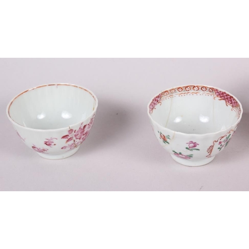 66 - Three Chinese orange glazed tea bowls with seal marks to base, two pairs of tea bowls, and another t... 