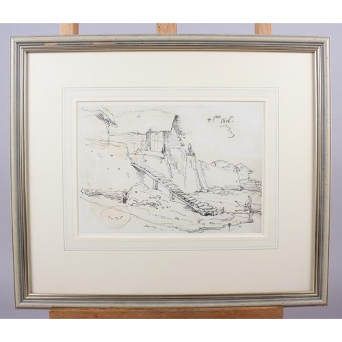 413 - George Chinnery: pen and ink study, Chinese scene, 7