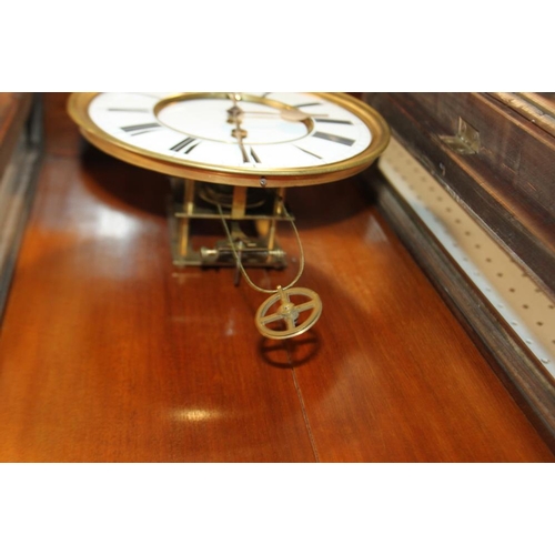 97 - A 19th century walnut cased Vienna style wall clock with white enamel dial, 52