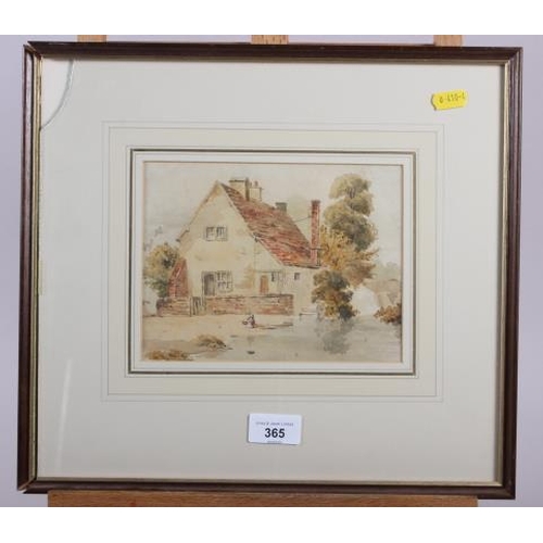 440 - Five early 19th century and later watercolour studies, architectural and domestic scenes, in strip f... 