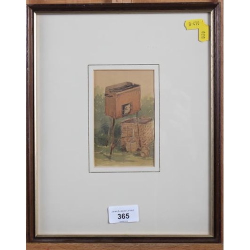 440 - Five early 19th century and later watercolour studies, architectural and domestic scenes, in strip f... 