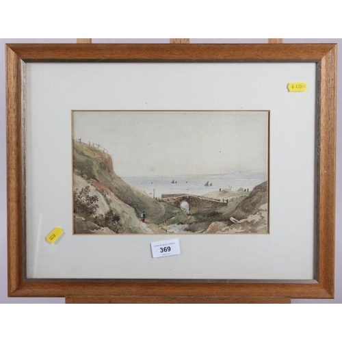 442 - Five 19th century watercolours, rural and coastal scenes, in strip frames CHARITY/DISPOSE