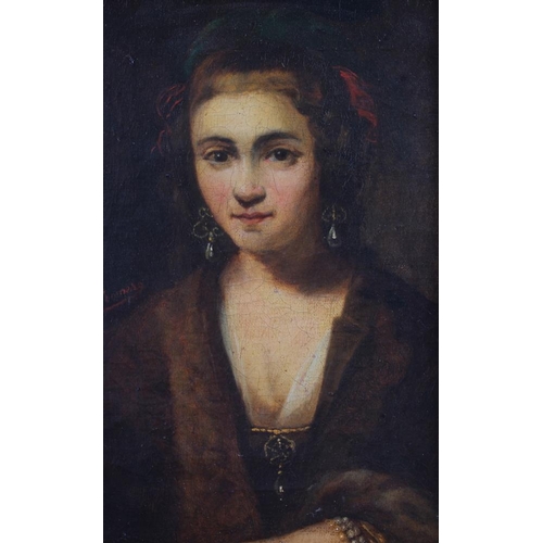 494 - G Romereo: oil on canvas, portrait of a girl, 9