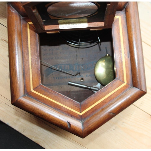 122 - A 19th century Seth Thomas drop dial wall clock, 22