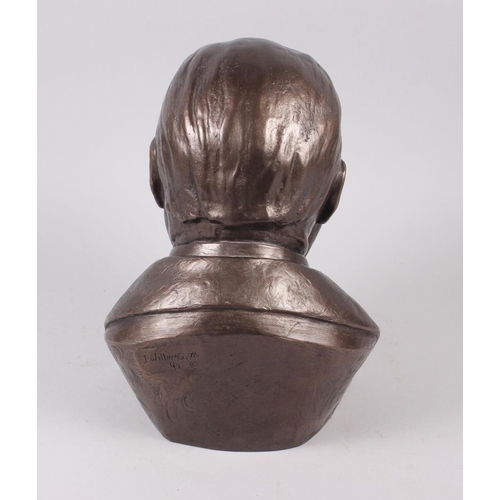 144 - J Williams, 1978: a bronzed bust of Winston Churchill, 12