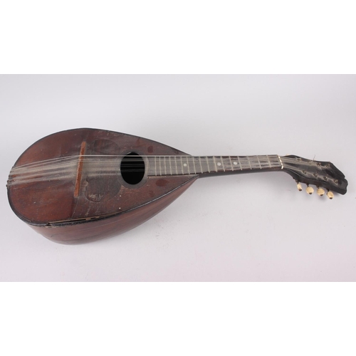 176 - A 19th century rosewood mandolin, labelled Domenico Zanoni