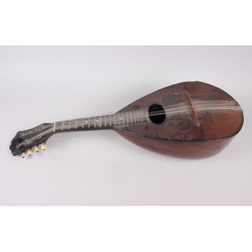 176 - A 19th century rosewood mandolin, labelled Domenico Zanoni