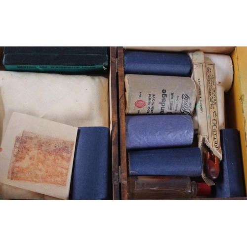 198 - Five pairs of lady's gloves and a Boot's first aid box