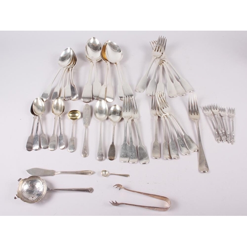 310 - A selection of Georgian and later silver flatware, etc, 57.7oz troy approx