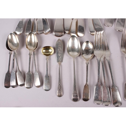 310 - A selection of Georgian and later silver flatware, etc, 57.7oz troy approx