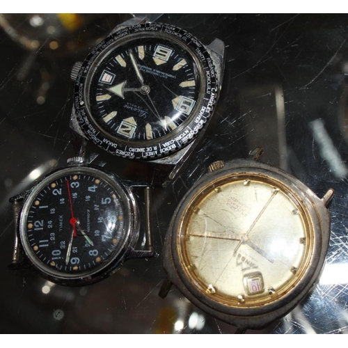 330 - A Lucerne wristwatch, a similar Timex and Leinder (all lacking straps) and a collection of wristwatc... 