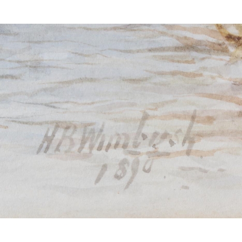 438 - Henry B Wimbush: watercolours, river landscape, 8 3/4