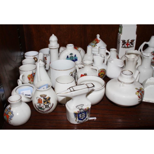 59 - A collection of crested china, including seven Goss items, fifty approx COLLECT