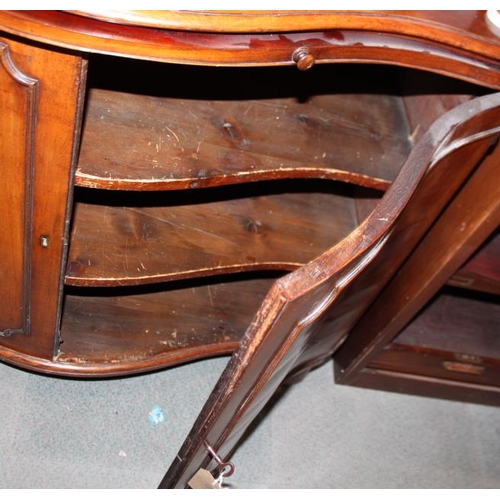 562 - A 19th century walnut side cabinet, fitted two doors with slide over, 42