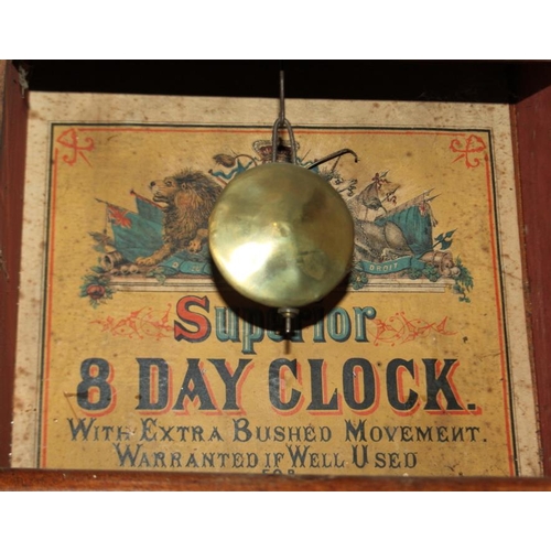 110 - A Victorian Van Dyke Regulator drop dial wall clock, in rosewood and satinwood case, 27