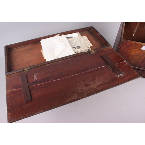 157 - A 19th century mahogany miniature chest of four drawers with hinged top inlaid vase, 17