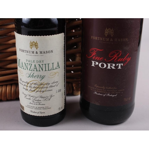 235 - A bottle of Fortnum & Mason Fine Ruby Port, a Fortnum & Mason Pale Dry Manzanilla Sherry and a Fortn... 