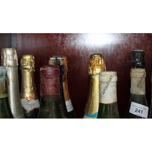 241 - Six assorted bottles of sparkling wine and nine other bottles