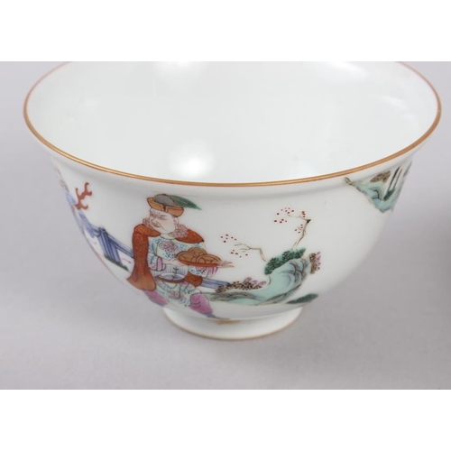 120 - A Chinese bowl with flared rim, decorated figures with elephants and lions, 2 1/2