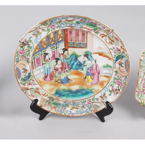 123 - A Chinese millefiori dish, decorated dragons with seal mark to base, 11