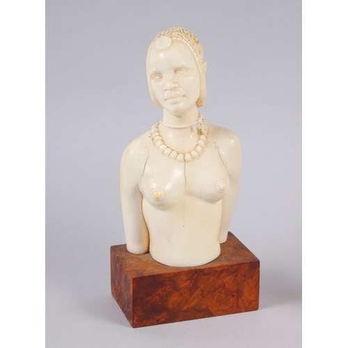 147 - A 1930s carved ivory portrait bust of a Maasai woman, 6