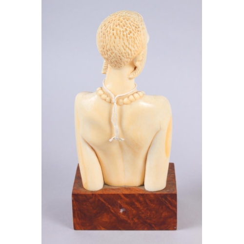 147 - A 1930s carved ivory portrait bust of a Maasai woman, 6