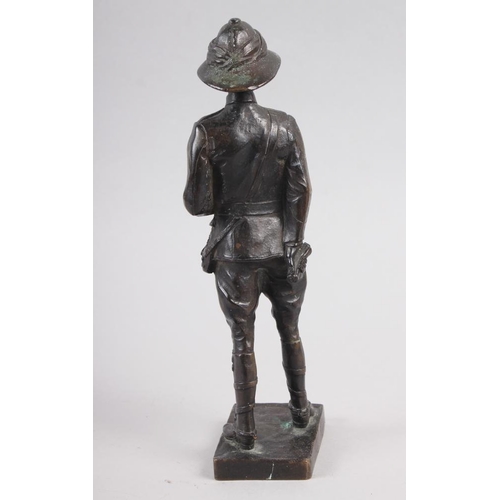 203 - Sydney March: a bronze figure of Field Marshall Lord Roberts, on rectangular base, 8 1/2