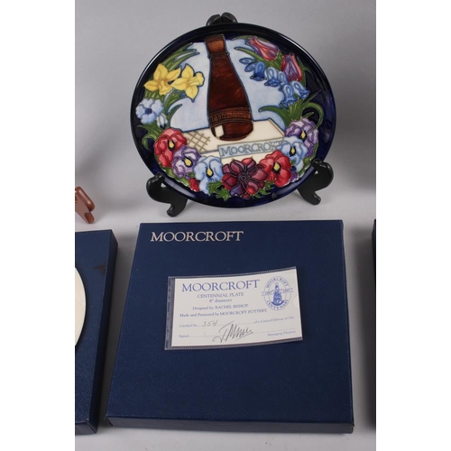 23 - A Moorcroft edition Centennial plate and two Moorcroft year plates, 1995 and a 1996 boxed