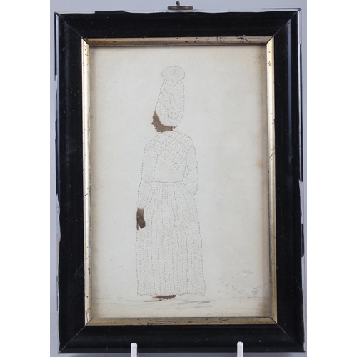 246 - A 19th century pin prick work picture of a Normandy woman, 7