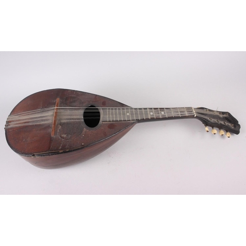 271 - A 19th century rosewood mandolin, labelled Domenico Zanoni, An HMV portable gramophone, in black cas... 