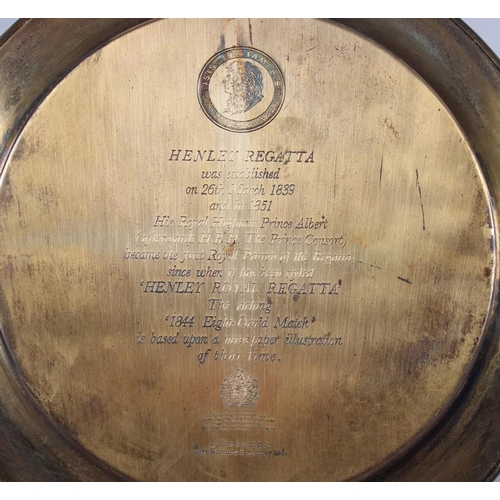 350 - A silver gilt plate commemorating the Henley Regatta, 10