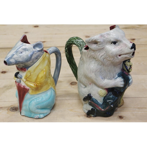 44 - Two French late 19th century character jugs, 9