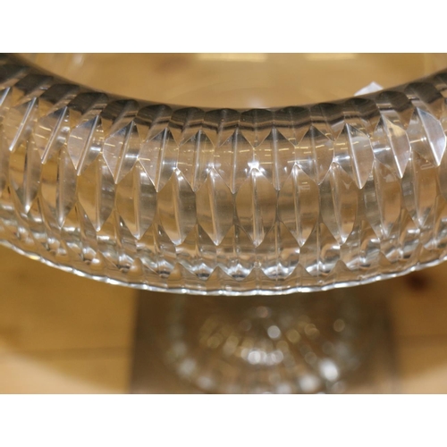 58 - An early 19th century Anglo-Irish cut glass circular bowl with inverted rim, on square base, 10 1/2