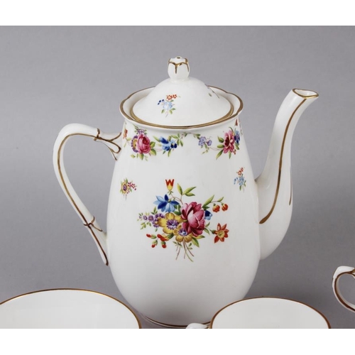 70 - An Old Royal Bone China sixteen piece coffee set with floral decorated borders