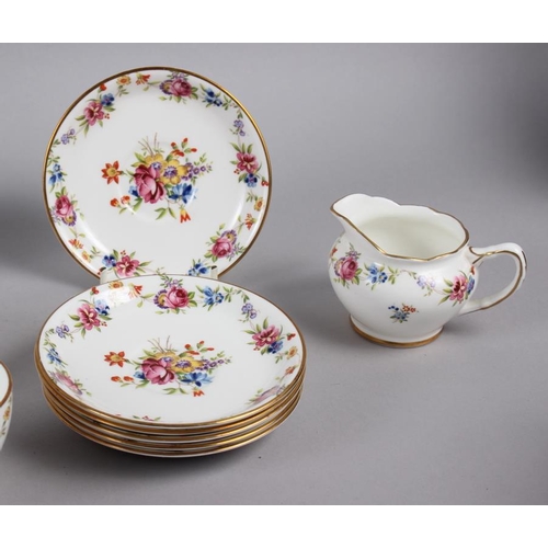 70 - An Old Royal Bone China sixteen piece coffee set with floral decorated borders