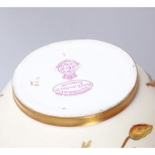 88 - A Royal Worcester blush ivory pot and cover with ring handles, 6