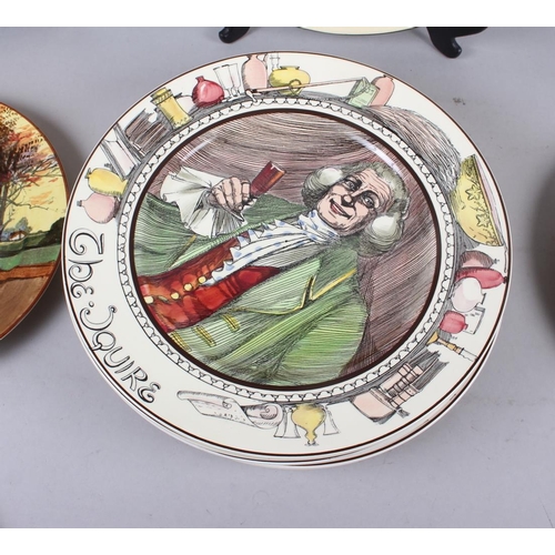 51 - Fourteen Royal Doulton character and landscape plates, various