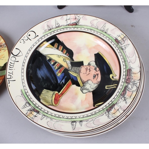 51 - Fourteen Royal Doulton character and landscape plates, various