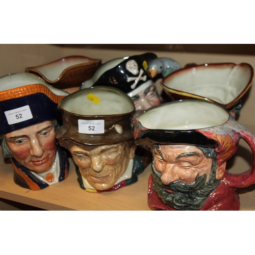 52 - A collection of twelve Royal Doulton character jugs, including Lord Nelson, Beefeater, Aramis, Farme... 