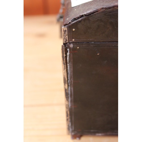 258 - A tortoiseshell and white metal mounted box with carrying handle, 7 1/2