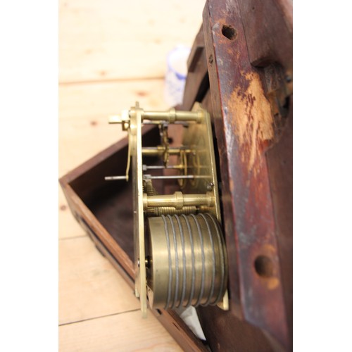 172 - A oak cased fusee dial clock by T Saunders, Dorchester, 13 1/2