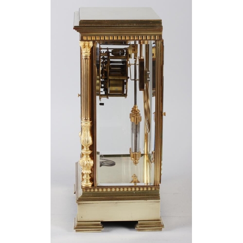 117 - A 19th century French four-glass mantel clock with eight-day striking movement by P Buhre, number 43... 