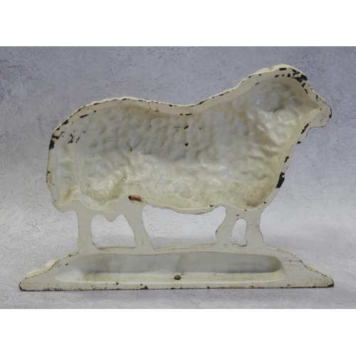 133 - A 19th century cast iron sheep doorstop, 7 1/2